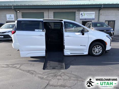 New Wheelchair Van For Sale: 2027 Chrysler Pacifica Select Wheelchair Accessible Van For Sale with a BraunAbility Chrysler Foldout XT on it. VIN: 2C4RC1BG8VR555029