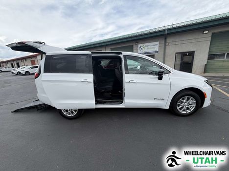 New Wheelchair Van For Sale: 2027 Chrysler Pacifica Select Wheelchair Accessible Van For Sale with a BraunAbility Chrysler Manual Rear-Entry on it. VIN: 2C4RC1BG8VR577810