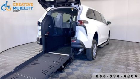 New Wheelchair Van For Sale: 2026 Toyota Sienna LE Wheelchair Accessible Van For Sale with a VMI Toyota Sienna Hybrid - Rear Entry - FWD on it. VIN: 5TDKRKEC8TS345811