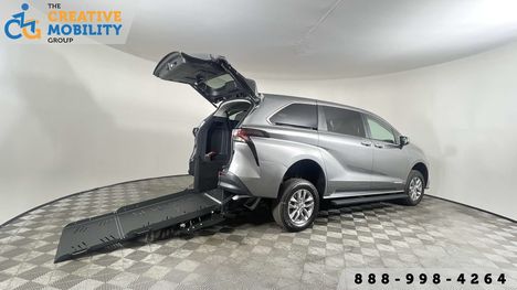 New Wheelchair Van For Sale: 2026 Toyota Sienna LE Wheelchair Accessible Van For Sale with a VMI Toyota Sienna Hybrid - Rear Entry - FWD on it. VIN: 5TDKRKEC9TS314521
