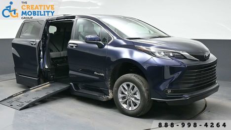 New Wheelchair Van For Sale: 2026 Toyota Sienna XLE Wheelchair Accessible Van For Sale with a BraunAbility Toyota Sienna Hybrid Power Foldout on it. VIN: 5TDYRKEC3TS324732