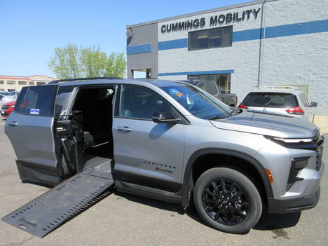 New Wheelchair Van For Sale: 2025 Chevrolet Traverse LT Wheelchair Accessible Van For Sale with a BraunAbility Chevrolet Traverse - Wheelchair SUV on it. VIN: 1GBERGRS9SJ250184