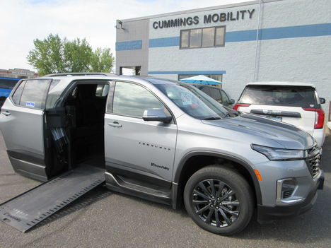 Used Wheelchair Van For Sale: 2023 Chevrolet Traverse RS Wheelchair Accessible Van For Sale with a BraunAbility Chevrolet Traverse - Wheelchair SUV on it. VIN: 1GNERJKW6PJ144909