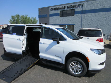New Wheelchair Van For Sale: 2025 Chrysler Voyager LX Wheelchair Accessible Van For Sale with a BraunAbility Commercial Side-Entry Chrysler Voyager on it. VIN: 2C4RC1CG4SR566863