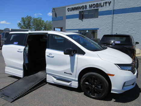 Used Wheelchair Van For Sale: 2023 Honda Odyssey Sport Wheelchair Accessible Van For Sale with a BraunAbility Honda Power Infloor on it. VIN: 5FNRL6H74PB044842