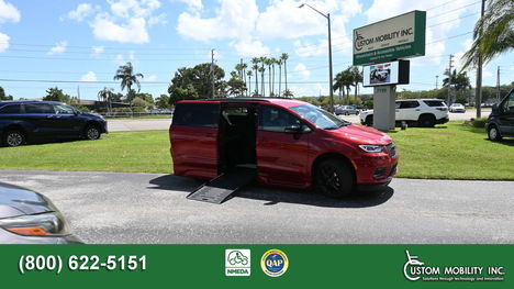 New Wheelchair Van For Sale: 2026 Chrysler Pacifica Select sport Wheelchair Accessible Van For Sale with a BraunAbility Chrysler Foldout XT on it. VIN: 2C4RC1BG0TR275375