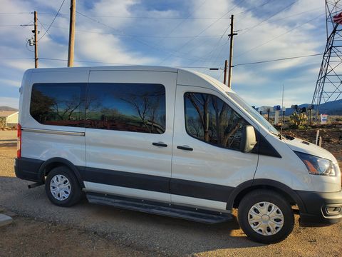 Used Wheelchair Van For Sale: 2023 Ford Transit Rear-Entry Transit Wheelchair Accessible Van For Sale with a  on it. VIN: 1FTYE1C83PKA96247