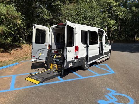 Used Wheelchair Van For Sale: 2018 Ford Transit 350 XL Medium Roof Wheelchair Accessible Van For Sale with a MobilityWorks Commercial - MobilityWorks Full Size Ford E-Series on it. VIN: 1FBZX2CM0JKB21960