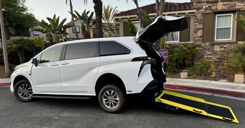 New Wheelchair Van For Sale: 2026 Toyota Sienna LE Wheelchair Accessible Van For Sale with a VMI - Toyota Sienna Hybrid - Rear Entry - FWD on it. VIN: 5TDKRKEC8TS319189
