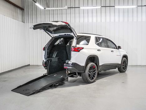 Used Wheelchair Van For Sale: 2023 Chevrolet Traverse Premier Wheelchair Accessible Van For Sale with a Freedom Motors on it. VIN: 1GNERKKWXPJ140044