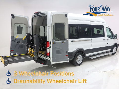 Used Wheelchair Van For Sale: 2019 Ford Transit Rear-Entry Transit Wheelchair Accessible Van For Sale with a Commercial Vans - Ford Transit  on it. VIN: 1FBVU4XM3KKA11466