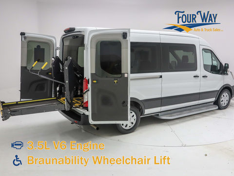 Used Wheelchair Van For Sale: 2023 Ford Transit Rear-Entry Transit Wheelchair Accessible Van For Sale with a Commercial Vans - Ford Transit  on it. VIN: 1FBAX2C88PKA40536