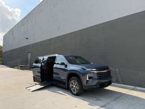 New Wheelchair Van For Sale: 2026 Chevrolet Traverse 1LT Wheelchair Accessible Van For Sale with a BraunAbility - Chevrolet Traverse - Wheelchair SUV on it. VIN: 1GBERGKS7TJ332507