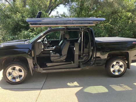 Used Wheelchair Van For Sale: 2016 Chevrolet Silverado LTZ Z71 4x4 4dr Crew Cab 5.8 ft. SB Wheelchair Accessible Van For Sale with a  on it. VIN: 3GCUKSEC2GG185264