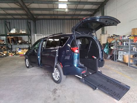 Used Wheelchair Van For Sale: 2025 Chrysler Pacifica Select Wheelchair Accessible Van For Sale with a FR Conversions Manual Rear Entry on it. VIN: 2C4RC1BG6SR526351