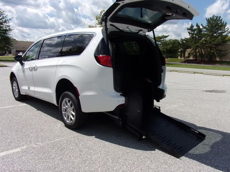 New Wheelchair Van For Sale: 2027 Chrysler Pacifica LX Wheelchair Accessible Van For Sale with a FR Conversions Manual Rear Entry on it. VIN: 2C4RC1CG3VR564848