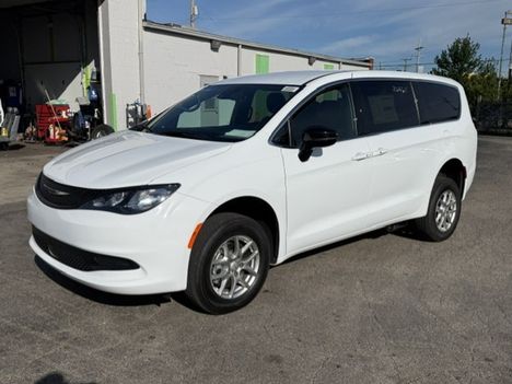 New Wheelchair Van For Sale: 2026 Chrysler Voyager LX Wheelchair Accessible Van For Sale with a FR Conversions Manual Rear Entry on it. VIN: 2C4RC1CGXTR264611