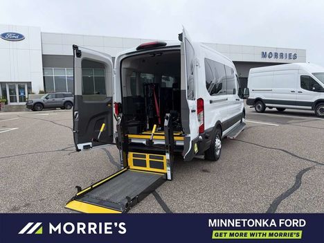 Used Wheelchair Van For Sale: 2026 Ford Transit Passenger Van 350 XL Medium Roof Wheelchair Accessible Van For Sale with a Driverge Ford Transit Full-Size Van on it. VIN: 1FBAX9C83TKA36848