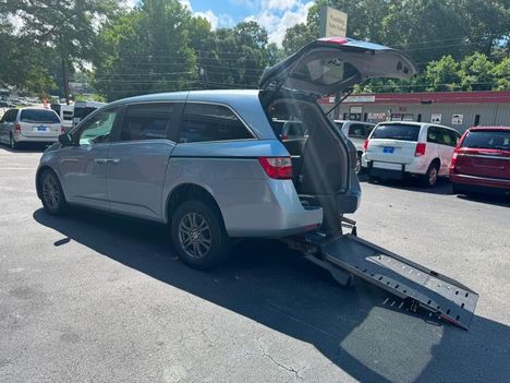 New Wheelchair Van For Sale: 2013 Honda Odyssey EX-L handicap wheelchair accessible rear Wheelchair Accessible Van For Sale with a  on it. VIN: 5FNRL5H62DB006037