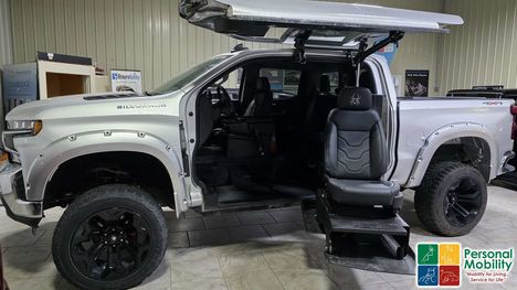 Used Wheelchair Van For Sale: 2021 Chevrolet Silverado LT Wheelchair Accessible Van For Sale with a ATC Wheelchair Truck Conversions 1500 Chevy & GMC Trucks on it. VIN: 3GCUYDET8MG255792