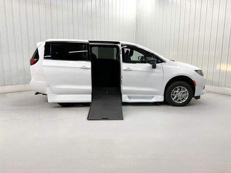 New Wheelchair Van For Sale: 2026 Chrysler Voyager LX Wheelchair Accessible Van For Sale with a Rollx 12.5 Inch Drop Floor Conversion with In-the-floor Ramp on it. VIN: 401823