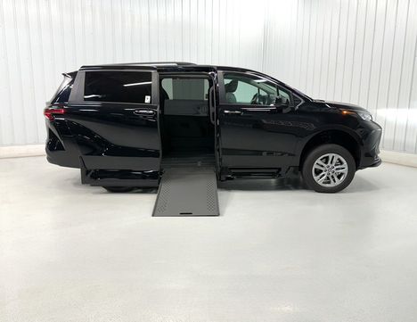 New Wheelchair Van For Sale: 2026 Toyota Sienna XLE Wheelchair Accessible Van For Sale with a Rollx 12.5 Inch Drop Floor Conversion with In-the-floor Ramp on it. VIN: 401970
