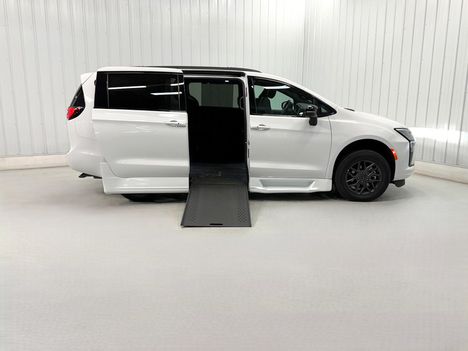New Wheelchair Van For Sale: 2027 Chrysler Pacifica SELECT Wheelchair Accessible Van For Sale with a Rollx 12.5 Inch Drop Floor Conversion with In-the-floor Ramp on it. VIN: 401995