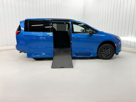 New Wheelchair Van For Sale: 2027 Chrysler Pacifica SELECT Wheelchair Accessible Van For Sale with a Rollx 12.5 Inch Drop Floor Conversion with In-the-floor Ramp on it. VIN: 402008
