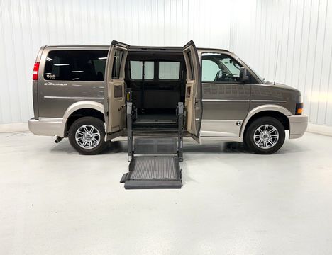 Used Wheelchair Van For Sale: 2021 Gmc Savana 2500  Wheelchair Accessible Van For Sale with a Rollx Full Cut Conversion with 6 Drop