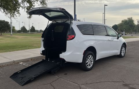 Used Wheelchair Van For Sale: 2025 Chrysler Pacifica  Wheelchair Accessible Van For Sale with a VanAbility - Chrysler Pacifica Rear-Entry on it. VIN: 2C4RC1BG3SR585860