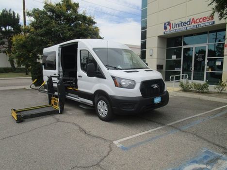 New Wheelchair Van For Sale: 2026 Ford Transit 150 Wheelchair Accessible Van For Sale with a Passenger Side LIFT on it. VIN: 1FTYE1C82TKB13033