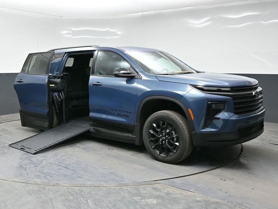 New Wheelchair Van For Sale: 2026 Chevrolet Traverse 1LT Wheelchair Accessible Van For Sale with a BraunAbility XI on it. VIN: 1GBERGKS7TJ327016